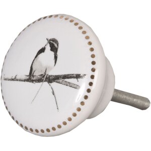 Clayre & Eef 62344 Gałka do drzwi Ø 4 cm White...