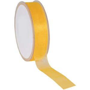 Wstążka z organzy 50 metrów x25 mm żółta