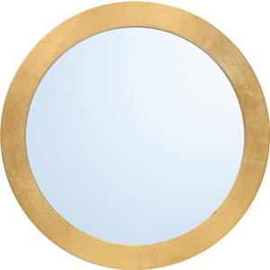 Lustro okrągłe 40 cm ze złotym paskiem