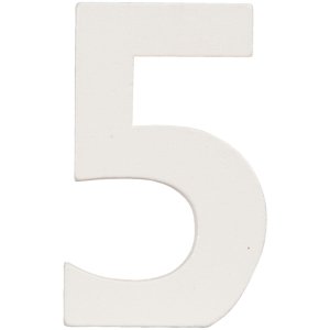 Numer 5 wykonany z naturalnej płyty MDF 8x5 cm