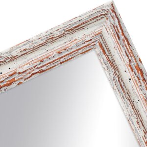 Lustro szklane rama drewniana H740 biały 40x50 cm