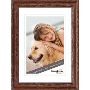 Drewniana rama ze szkła muzealnego H740 brązowa 15x15 cm