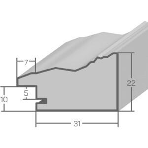 Lustro szklane Drewniana rama H740 szara 20x60 cm