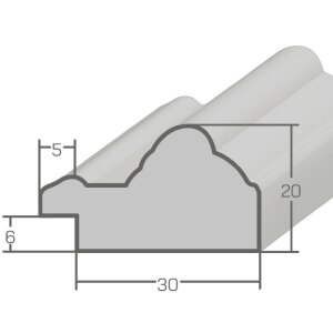 Drewniana rama H015 Antyczne szkło muzealne 10x30 cm