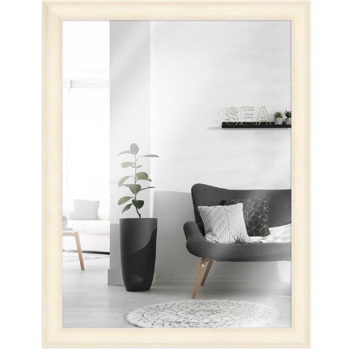 Rama drewniana H470 biała 15x15 cm szkło lustrzane