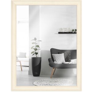 Rama drewniana H470 biała 25x38 cm szkło lustrzane