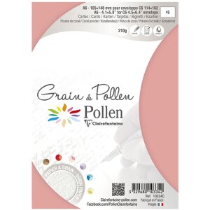 Pakiet 5 kart Grain de Pollen 105x148 mm Coral Powder