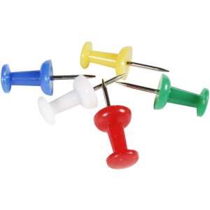 Pinezki do tablicy blister box 20 sztuk różne kolory