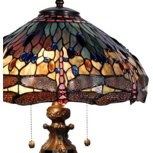 Lampa stołowa Tiffany Ø 42x64 cm w kolorze zielonym