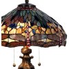 Lampa stołowa Tiffany Ø 42x64 cm w kolorze zielonym