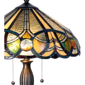 Lampa stołowa Tiffany Ø 41x61 cm w kolorze brązowym