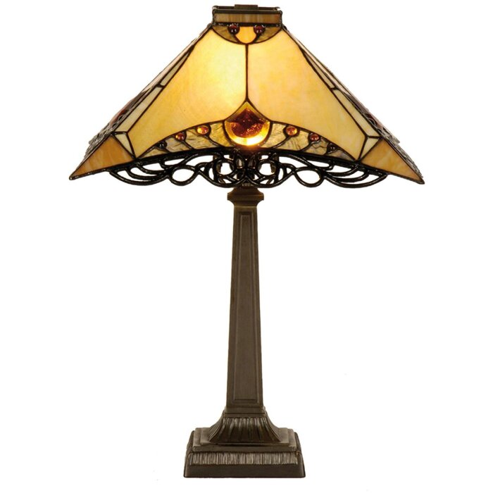 Lampa stołowa Tiffany Ø 50x49 cm w kolorze naturalnym