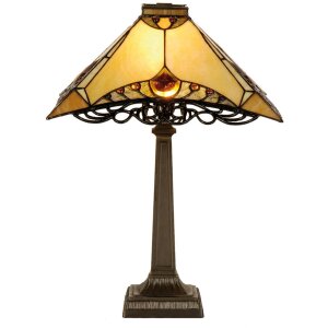 Lampa stołowa Tiffany Ø 50x49 cm w kolorze naturalnym
