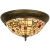 Lumilamp 5LL-5350 Lampa sufitowa Tiffany Ø 38x19 cm Beżowy Różowy Szklane Kwiaty Trójkąt