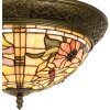 Lumilamp 5LL-5350 Lampa sufitowa Tiffany Ø 38x19 cm Beżowy Różowy Szklane Kwiaty Trójkąt