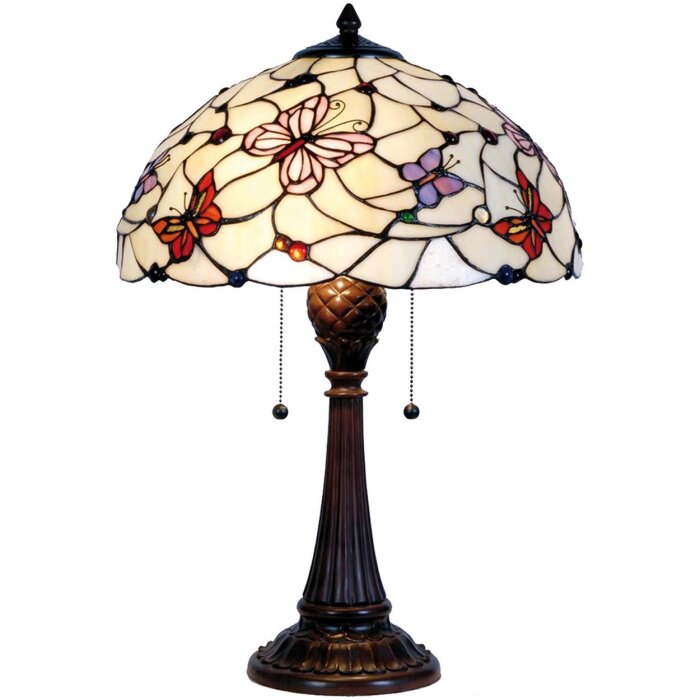 Lampa stołowa Tiffany Ø 41x60 cm w kolorze czerwonym