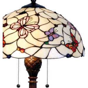 Lampa stołowa Tiffany Ø 41x60 cm w kolorze czerwonym