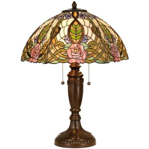 Lampa stołowa Tiffany Ø 47x61 cm w kolorze zielonym