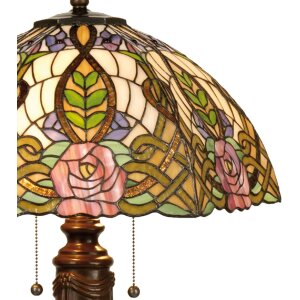 Lampa stołowa Tiffany Ø 47x61 cm w kolorze zielonym