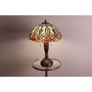 Lampa stołowa Tiffany Ø 47x61 cm w kolorze zielonym