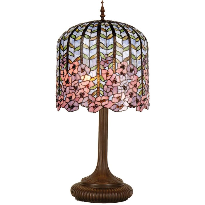 Lampa stołowa Tiffany Ø 40x84 cm w kolorze różowym