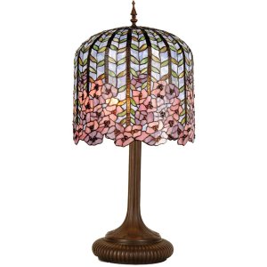 Lampa stołowa Tiffany Ø 40x84 cm w kolorze różowym