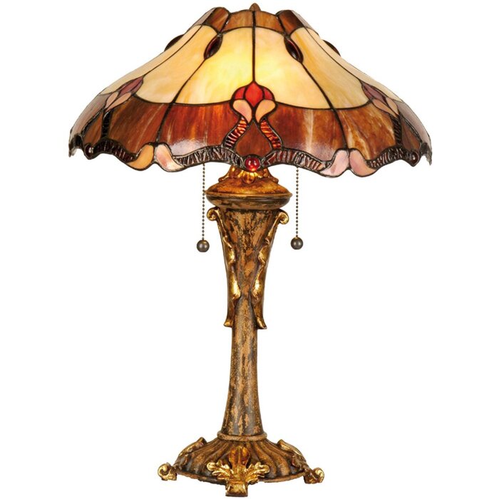 Lampa stołowa Tiffany Ø 40x53 cm w kolorze brązowym