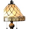 LumiLamp 5LL-5408 Lampa stołowa Tiffany Ø 36x62 cm Beżowo-brązowy szklany trójkąt