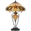 Lampa stołowa Tiffany Ø 46x76 cm w kolorze żółtym
