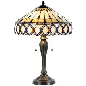 Lampa stołowa Tiffany Ø 40x58 cm w kolorze naturalnym