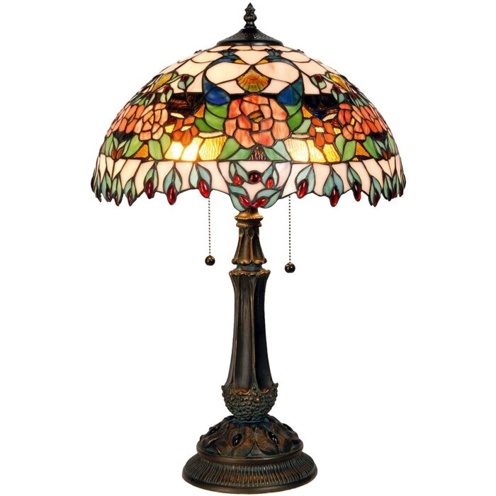 Lampa stołowa Tiffany Ø 41x67 cm w kolorze czerwonym