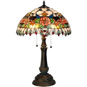 Lampa stołowa Tiffany Ø 41x67 cm w kolorze czerwonym