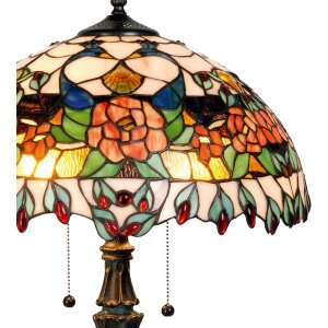 Lampa stołowa Tiffany Ø 41x67 cm w kolorze czerwonym