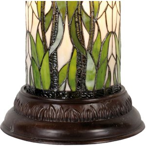 LumiLamp 5LL-5539 Kolumna Tiffany Ø 31x78 cm Kwiaty z zielonego białego szkła Okrągła