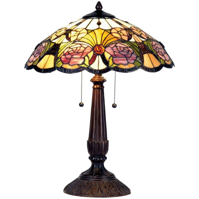 Lampa stołowa Tiffany Ø 44x57 cm w kolorze fioletowym