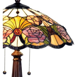 Lampa stołowa Tiffany Ø 44x57 cm w kolorze fioletowym