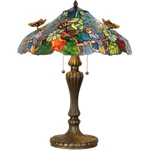 Lampa stołowa Tiffany Ø 52x65 cm kolor niebieski