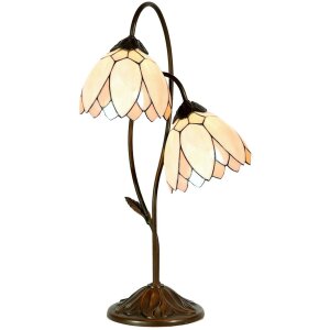 Lampa stołowa Tiffany Ø 33x61 cm w kolorze naturalnym