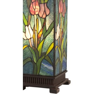 Lampa stołowa Tiffany 24x58,5 cm w kolorze niebieskim