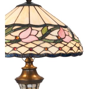 LumiLamp 5LL-5774 Lampa stołowa Tiffany Ø 40x60 cm w kolorze różowym