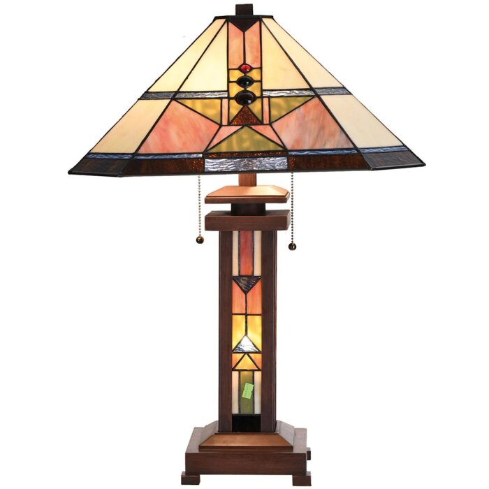 Lampa stołowa Tiffany 48,5x69 cm kolor różowy