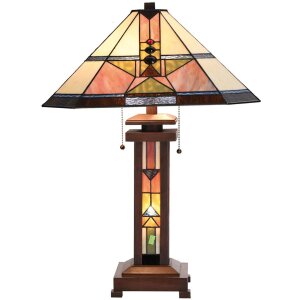 Lampa stołowa Tiffany 48,5x69 cm kolor różowy