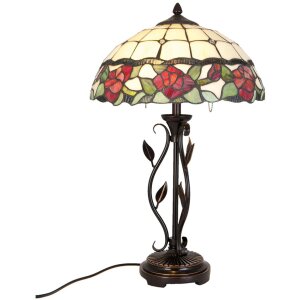Lampa stołowa Tiffany 35x61 cm w kolorze czerwonym