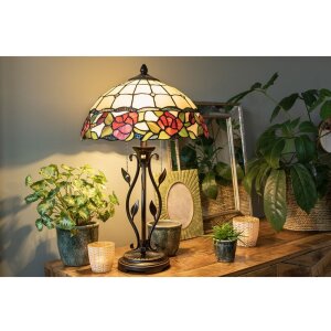 Lampa stołowa Tiffany 35x61 cm w kolorze czerwonym
