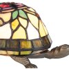 LumiLamp 5LL-5787 Lampa stołowa Tiffany 15x22x13 cm Brązowoczerwony Szklany Żółw