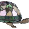 LumiLamp 5LL-5787 Lampa stołowa Tiffany 15x22x13 cm Brązowoczerwony Szklany Żółw