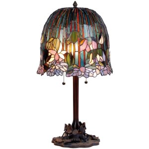 Lampa stołowa Tiffany Ø 37x68 cm kolor fioletowy