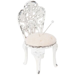 6Y2317 - Poduszka na szpilki Ø 5x10 cm biała