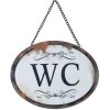 Szyld blaszany WC 17x13 cm - biały