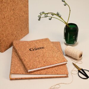 Goldbook Księga gości KORKIN korek 22x24,5 cm 176 białych stron